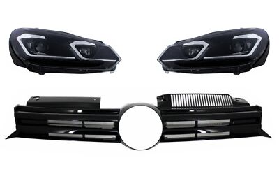 Kühlergrill für VW Golf VI 08-13 LED Scheinwerfer Flowing Dynamic R20 Look