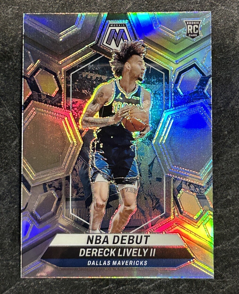 2023 MOSAIC DERECK LIVELY NBA DEBUT SILVER ROOKIE RC #265 MAVERICKS