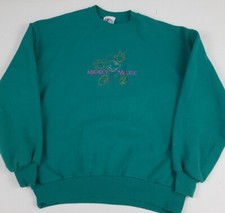 Vintage 90s Mickey Mouse Co Multicolor Embroidered Sweatshirt USA Made Disney