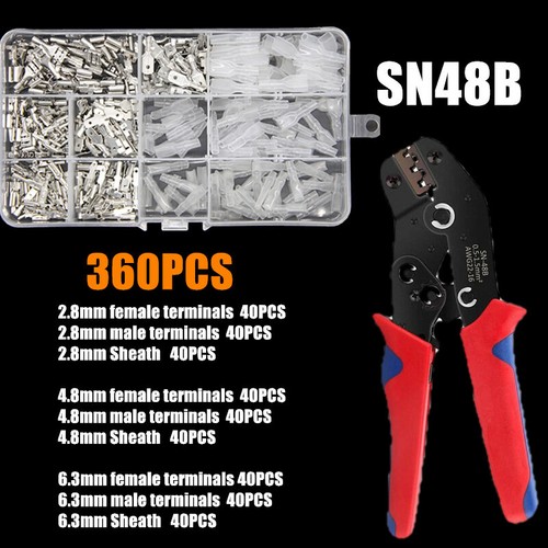 360 Crimpzange Flachsteckhülsen Set Crimpwerkzeug Kabelschuhzange Abisolierzange - Bild 17 von 22