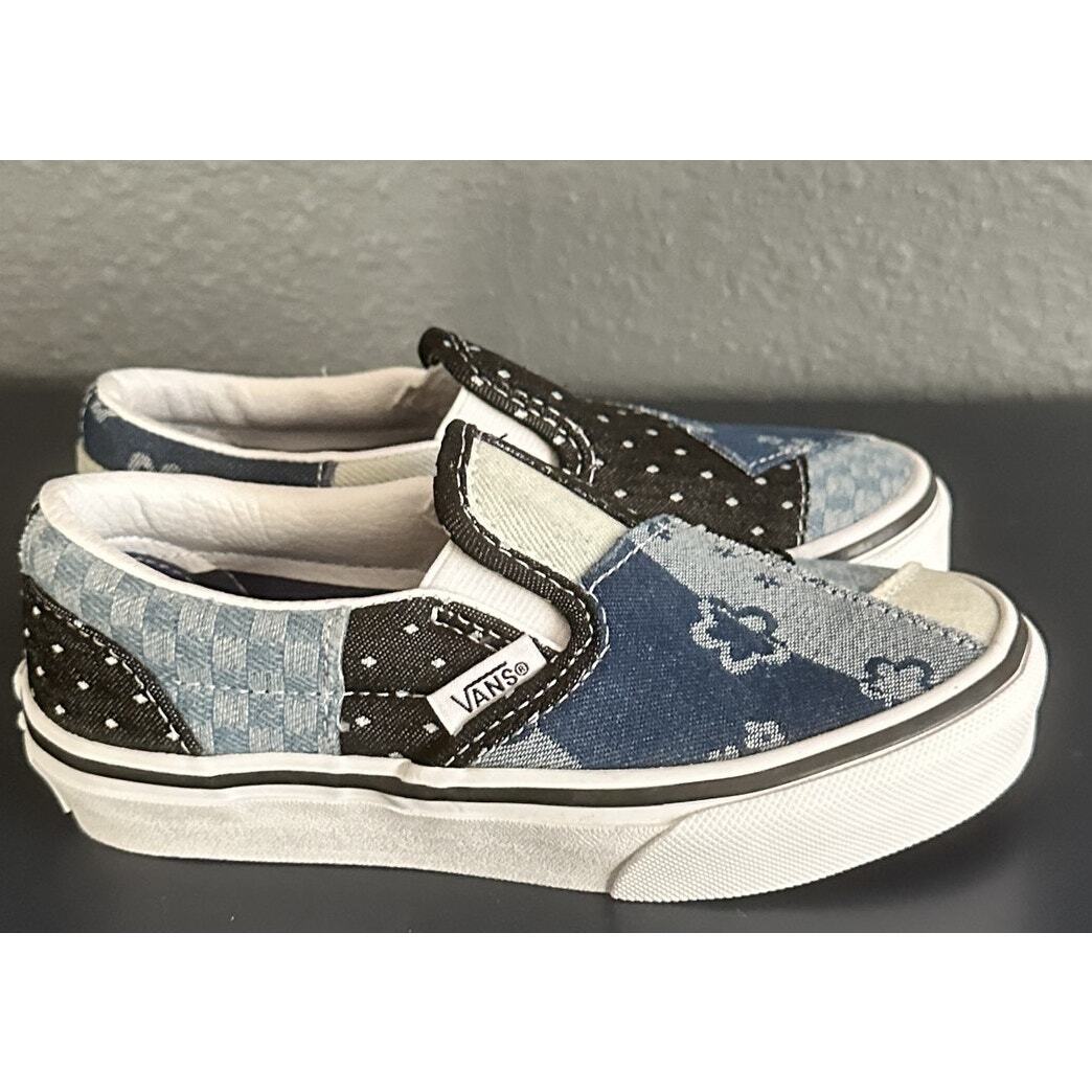 Vans Unisex Youth Classic Slip-On Shoe Patch Denim Navy/True