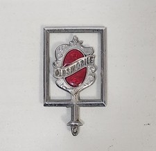 Vtg 1980s Oldsmobile Cutlass Hood Ornament Emblem Chrome Red Classic Oem
