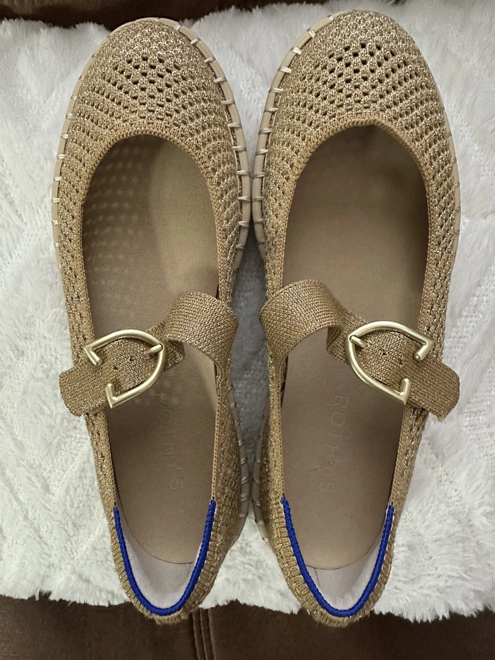 *NUEVO SIN CAJA* Rothy's The Alpargata Mary Jane Golden Sun Talla 7.5 EE. UU. Color Raro ¡NUEVO! Foto 2 de 4