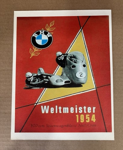 Vintage BMW Weltmeister 1954 Motorcycle Racing Poster