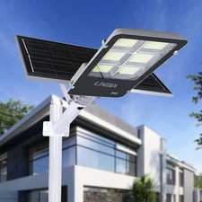 5500W Super Bright Commercial Solar Street Light Outdoor Dusk to Dawn Lamp +Pole