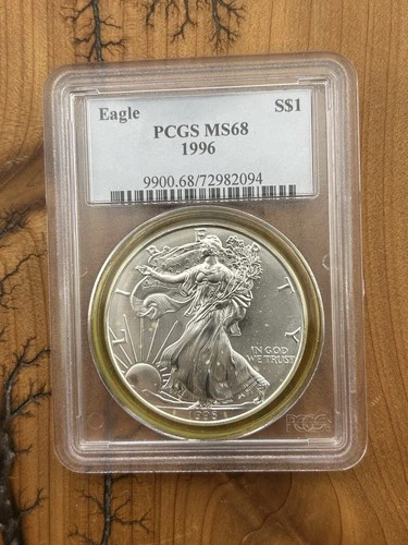 1996 $1 American Silver Eagle PCGS MS68 1oz Coin