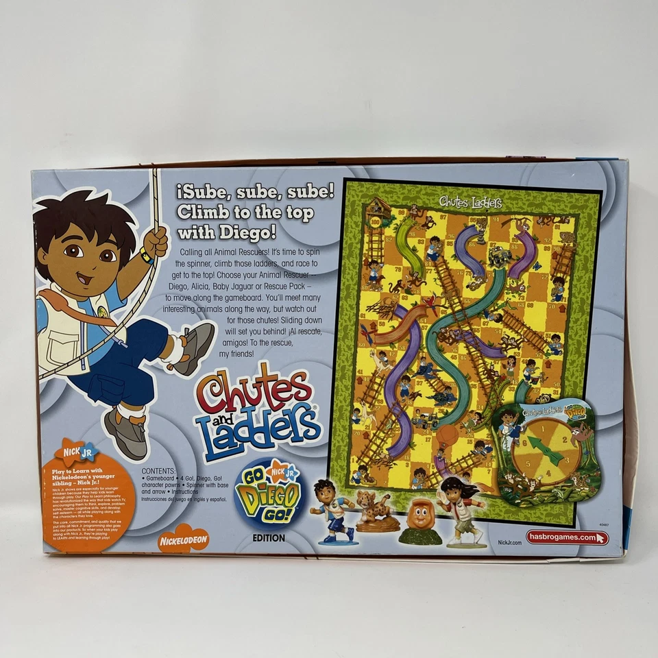 Chutes and Ladders Nick Jr. Go Diego Go! Edition 2007 Complete Board Game - Image 2 of 4