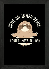 Come On Inner Peace Yoga Framed Wall Art Poster Canvas Print Picture