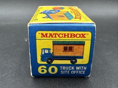 Vintage Lesney Matchbox #60 TRUCK W SITE OFFICE BLUE BROWN