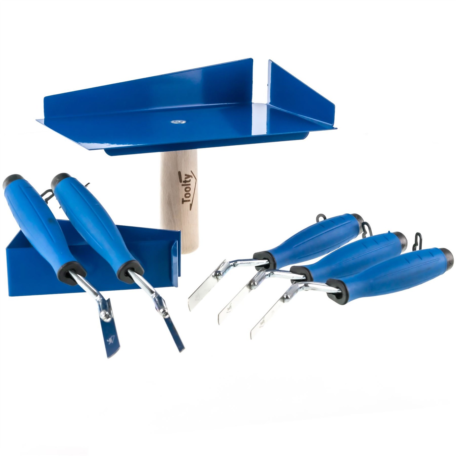 B&Q - Mortar Holder And Pointing Finger Trowel Set 6-14 mmPowder CoatedRubberhandle For Bricklaying And Pointing - Image 3