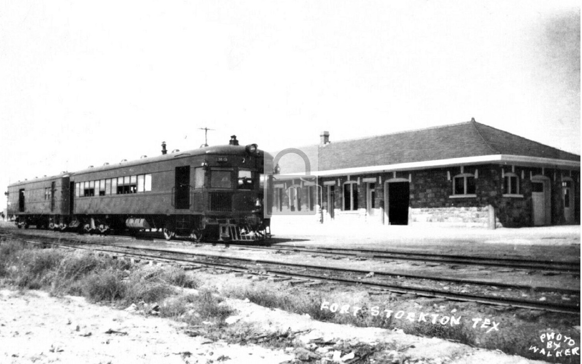 Railroad Train Station Depot Fort Stockton Texas TX - Reprint