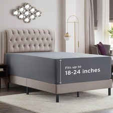 Empyrean Charcoal Grey Extra Deep Pocket Fitted Sheet Queen Hotel Luxury Queen