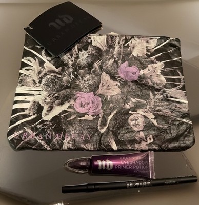 Urban Decay 3 Piece Set Anti Aging Eye Primer/Black Eyeliner/Makeup Bag All FS