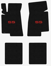 Lloyd Luxe Front & Rear Carpet Mats for '68 Chevy Chevy II w/Red on Black SS