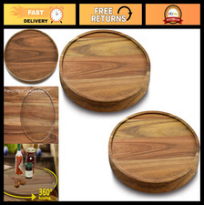 10" Acacia Wood Lazy Susan Turntable Organizer for Kitchen, Pantry  Cabinet - 2