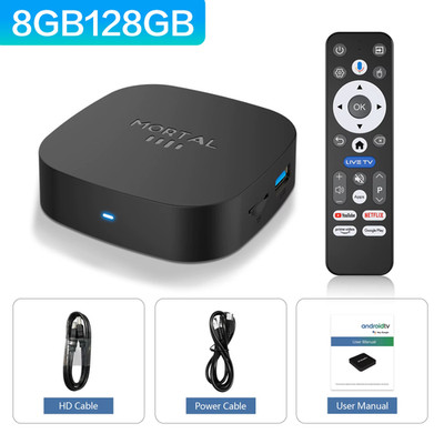 Mortal Smart TV Box 8GB 128GB Android 16 ATV 8K RK3518 Voice Google Assistant Vi