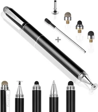 4 In 1 Universal Stylus Pen For Touchscreens With Replaceable Tips And Ballpoint