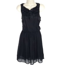 ASOS Black Cocktail Dress Size 2 LBD Blouson Sleeveless Strappy Gauze