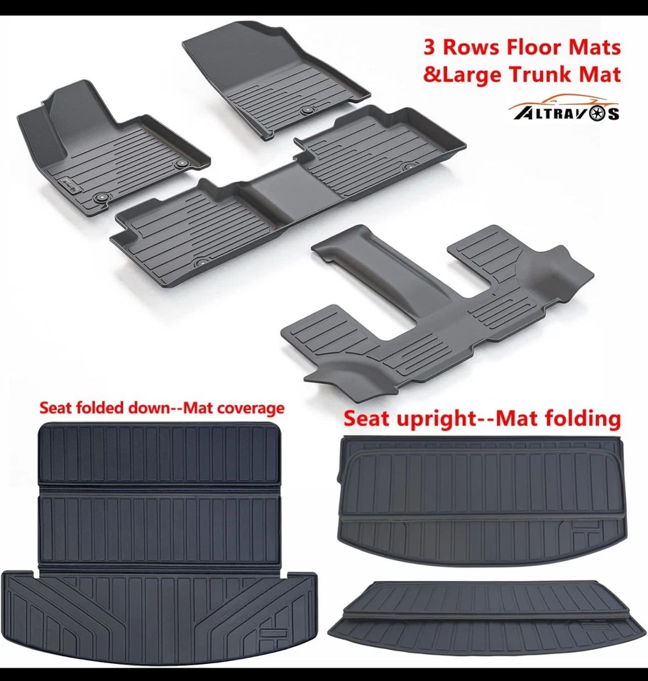 Всепогодные напольные коврики и багажник 2024-2025 Hyundai Santa FE для негибридных 5 ковриков - Изображение 2 из 4