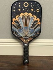 Blue Bean Art Deco 16mm Carbon Fiber 8.11oz Pickleball Paddle New w/ Box