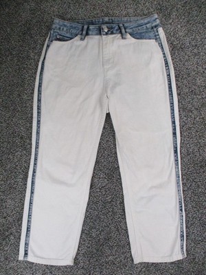 Soho New York & Company Jeans Womens 10 White High Waist Straight Crop 30x25