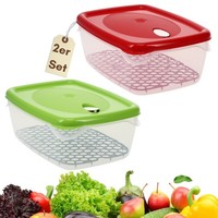 2Er Set Frischhaltedosen Deckel Abtropfgitter Vorratsdosen Gefrierdosen 5 L