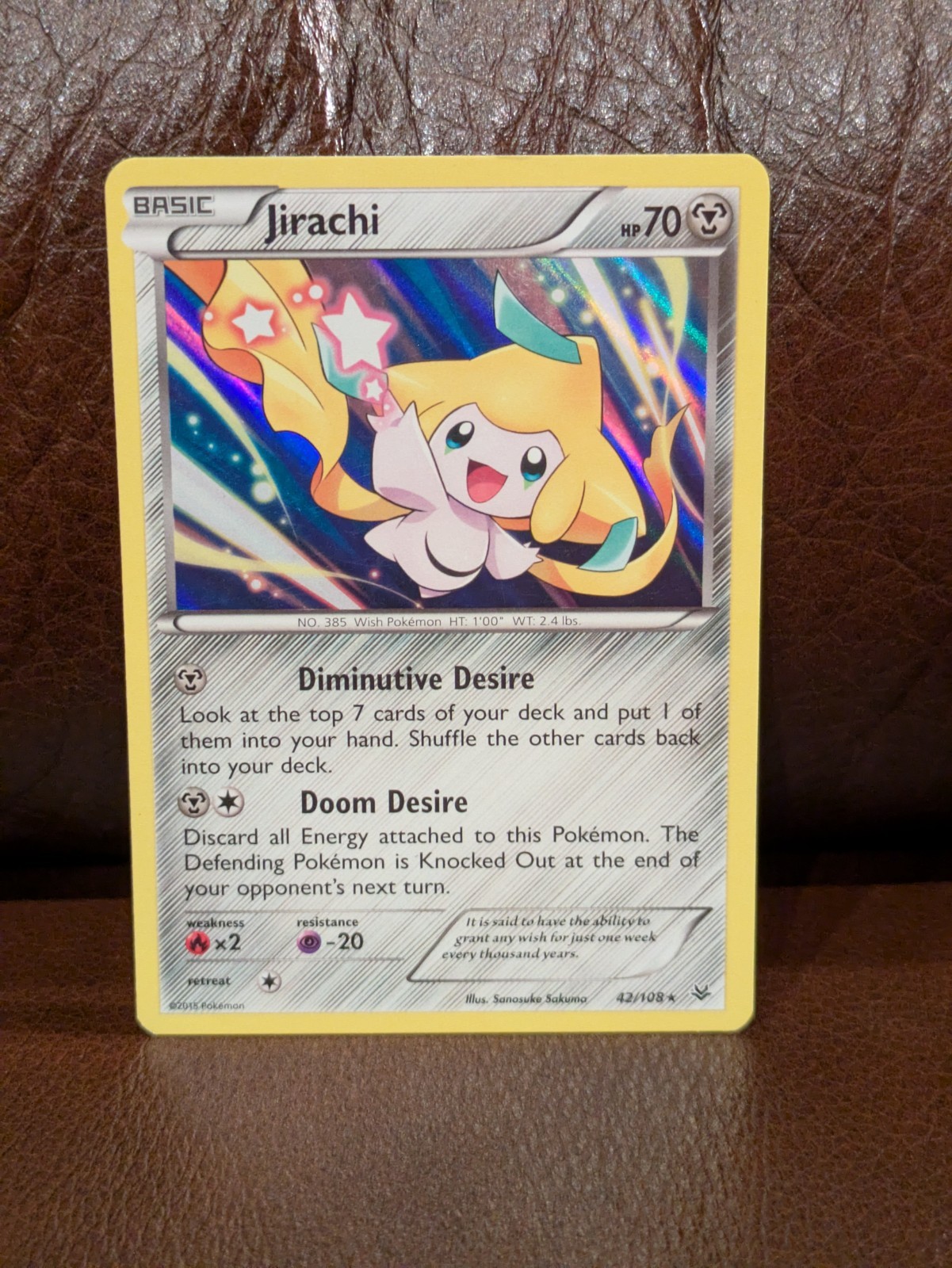 Jirachi 42/108 Holo Rare - Pokemon TCG XY Roaring Skies Card LP 