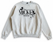 Disney VTG Mickey Mouse Crewneck Sweatshirt Gray Medium M Unisex 90s Streetwear
