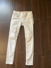 EUC Rock Revival Angeline Jeans Women 27 White Ankle Skinny Flap Pocket Stretch