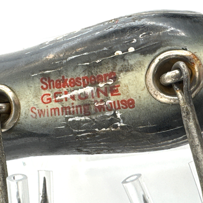 2 Vintage Shakespeare Genuine Swimming Mouse Fishing Lure Wooden