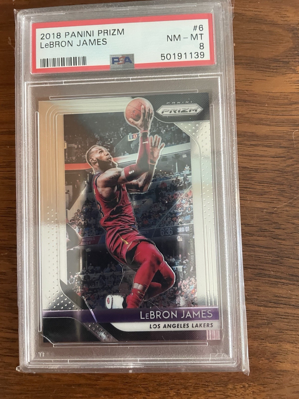 2018 Panini Prizm 6 LEBRON JAMES PSA 8