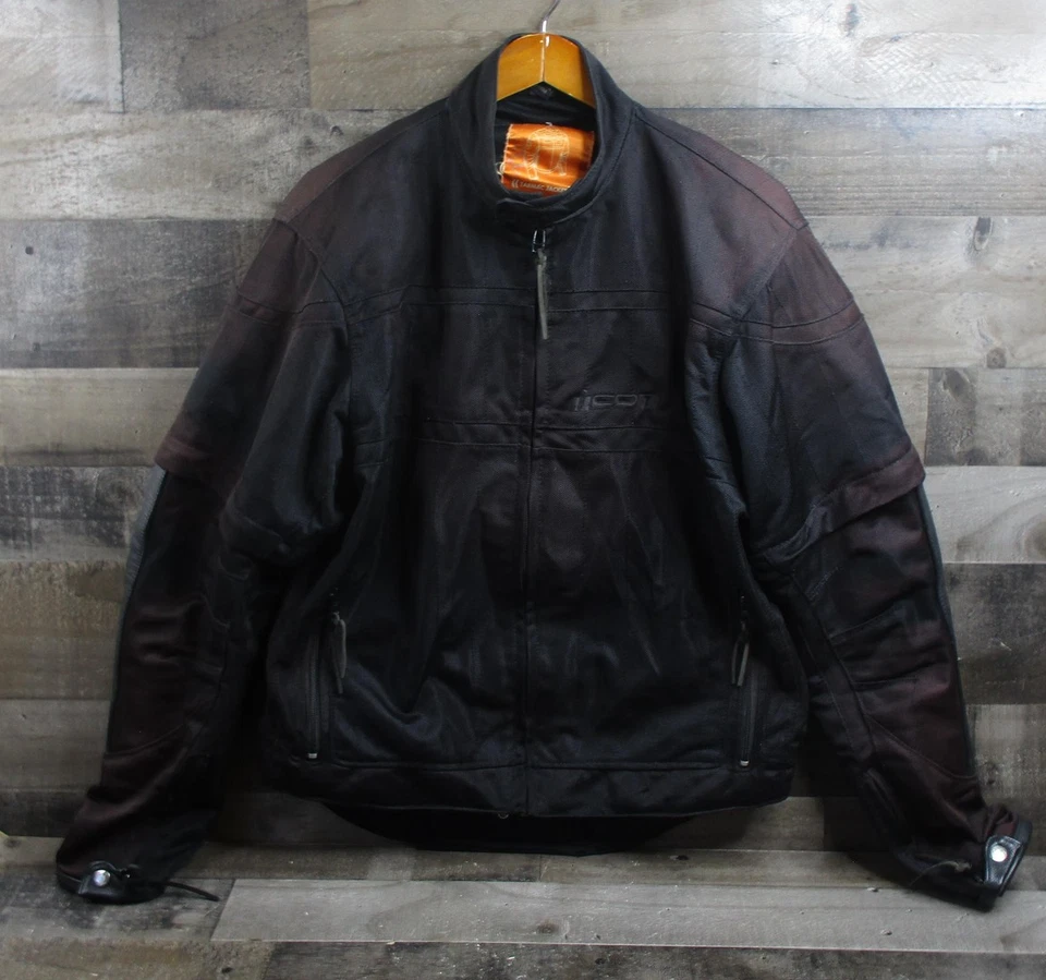 Chaqueta Icon Tarmac Stealth para Hombres XL Negra Motocicleta Montar Textil Malla Motociclista Foto 2 de 4