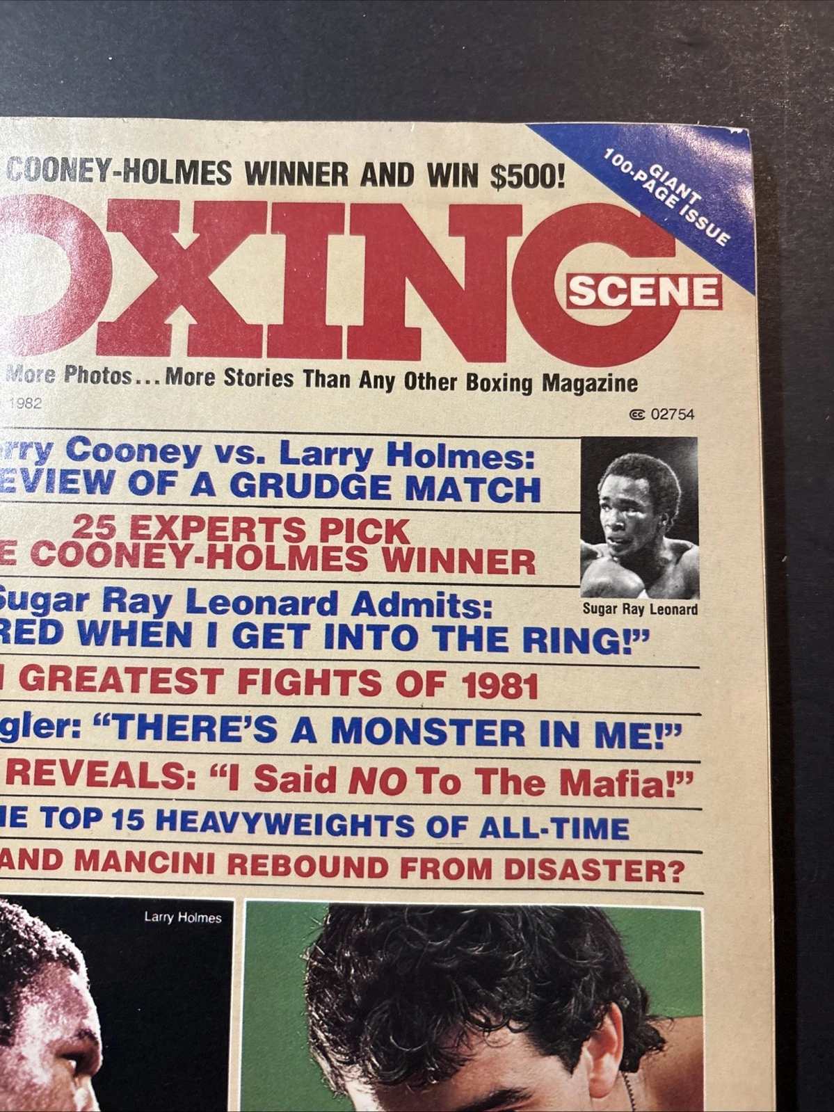 Lou Sahadi's Boxing Scene Magazine Feb/Mar 1982 Cooney vs Holmes Hagler Leonard - Picture 3 of 8