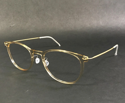 Lindberg Eyeglasses Frames 6529 C21 1804 Col. 01 Clear Gold Full Rim 49-21-150