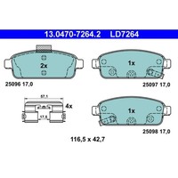 Bremsbelagsatz Scheibenbremse ATE 13.0470-7264.2 FüR Opel Chevrolet Vauxhall