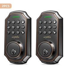 2PCS Smart Door Lock Keyless Entry Deadbolt AutoLock KeypadAnti Peeping Password