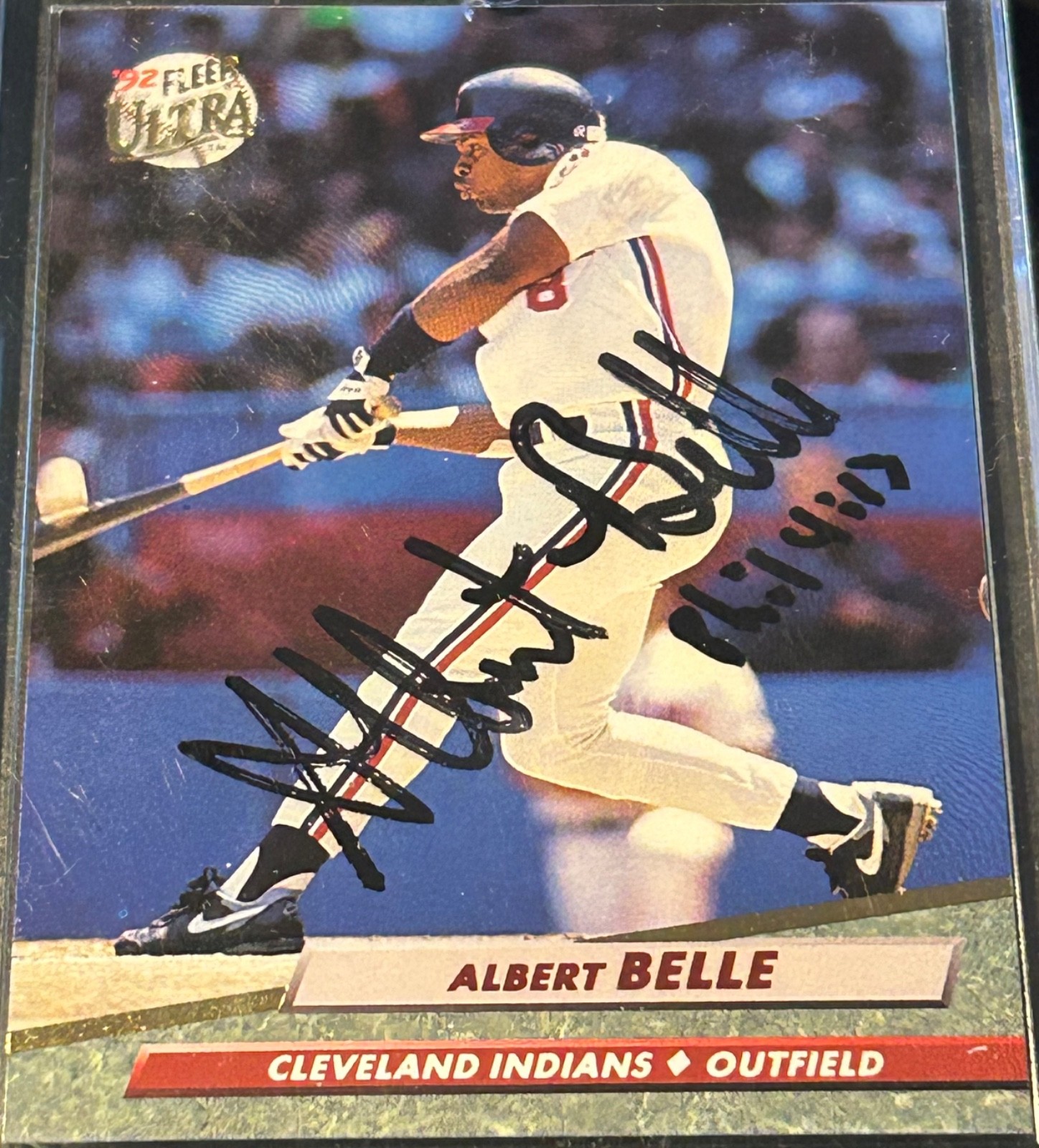 1992 Fleer Ultra ALBERT BELLE #47 🔥 Indians 🔥 RaRe Autograph ⚾️  only 1 listed