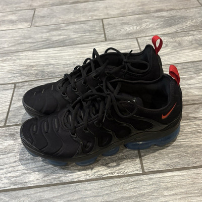 Nike Air VaporMax Plus DQ7626-001 Black Red Icy Blue Men's Athletic Sneaker