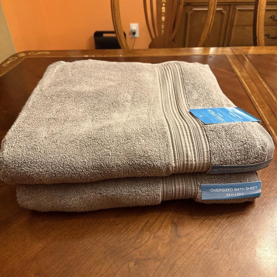 Nautica OVERSIZED Bath Towels A Set Of 2 Large 33”X 63”  Brown - Image 2 of 4