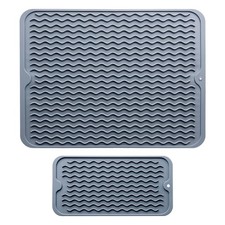 2 Pack Silicone Dish Drying Mat Non Slip Heat Resistant Kitchen Counter Mat