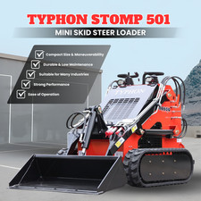 2026 New TYPHON STOMP Skid Steer Tracked EPA 23HP Briggs & Stratton Gas 3-Pumps
