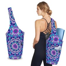 slyogabag Mandala Yoga Mat Bag with Large Waterproof Zipper Pocket and Drawst...