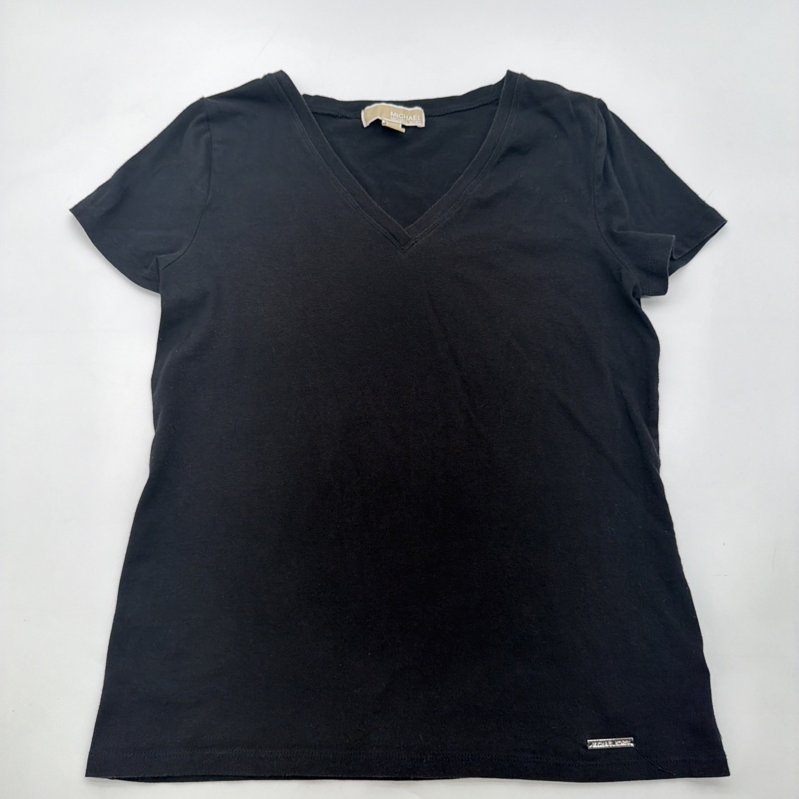 Michael Kors T-shirt  Women S Black Logo V-Neck .#44549