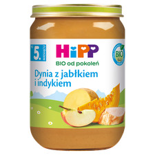 9062300109365 HiPP BIO od pokoleń, Dynia z jabłkiem i indykiem, po 5. m-cu, 190