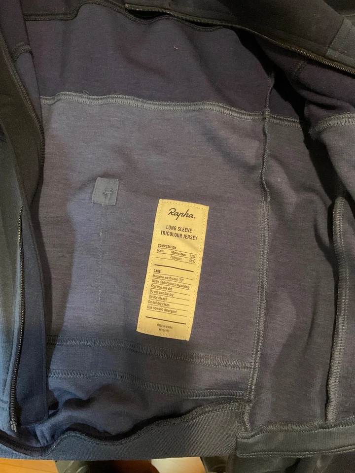 rapha cycling jersey mens small long sleeve classic tricolor blue - Image 3 of 3