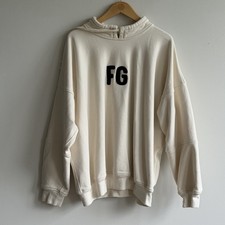 Fear of God Sixth Collection FG Logo Ivory Pullover Sweatshirt Hoodie L