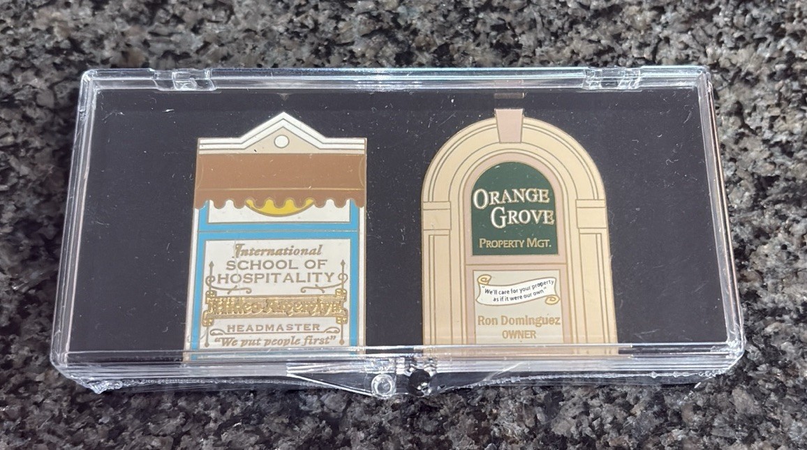 Disney Cast Member Main Street School of Hospitality Orange Grove Window Pin Set