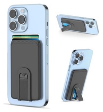 SHANSHUI Phone Card Holder, Ultra Slim Stick on Wallet Stand Silicone Black