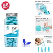 Ultra Soft Foam Ear Plugs - 60 Pairs for Sleeping  Noise Reduction, Blue