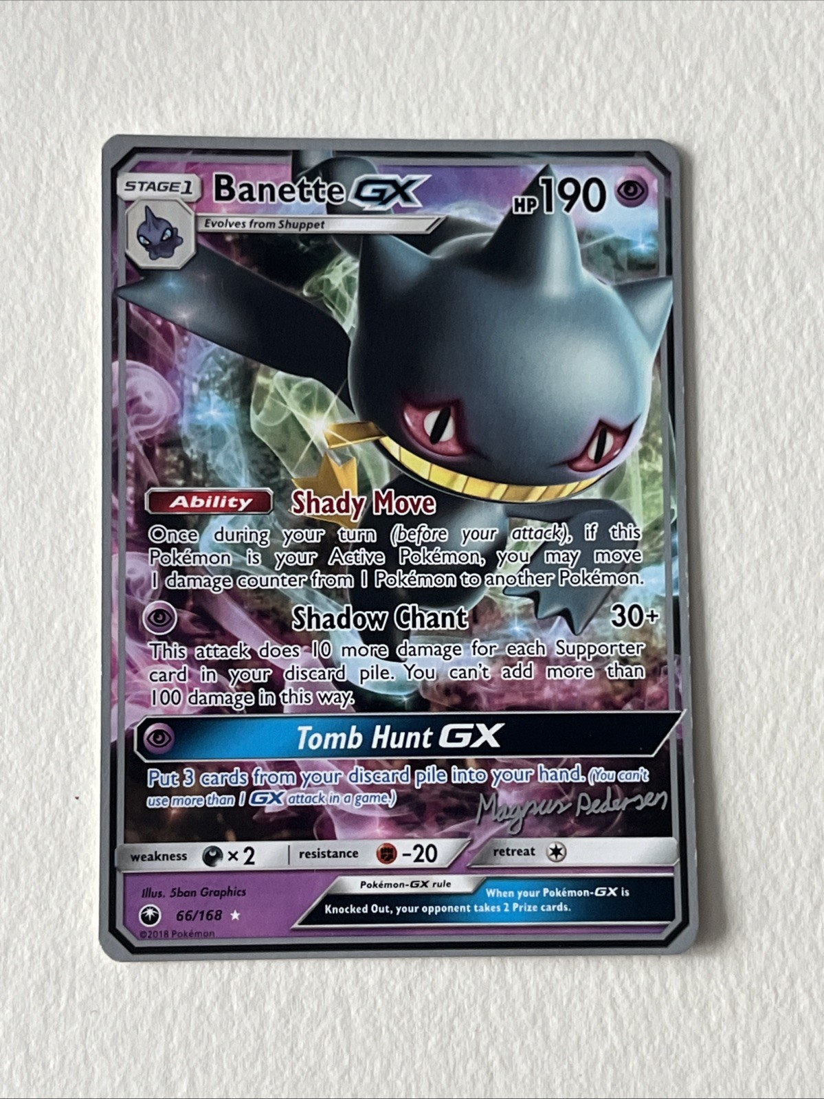 Pokemon TCG Banette GX 66/168 Celestial Storm Ultra Rare Holo Card NM Condition